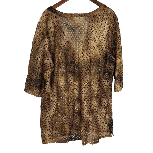 Catherine’s Brown Bronze Knit Swimsuit Cover Women’s 1X 18/20W - Picture 3 of 3